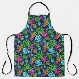 抽象芸術カラフル花火花プリントエプロン エプロン