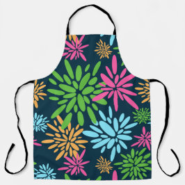 抽象芸術カラフル花火花プリントエプロン エプロン