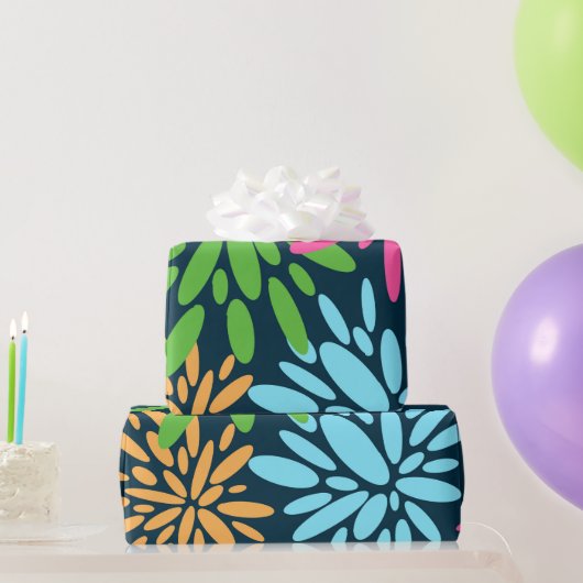 抽象芸術カラフル花火花ラッピング紙 ラッピングペーパー (パーティーギフト)