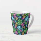 抽象芸術カラフル花火花ラテマグカップ カフェラテマグ (右アングル)