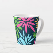 抽象芸術カラフル花火花ラテマグカップ カフェラテマグ (右アングル)