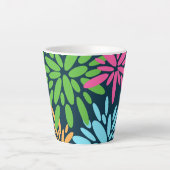 抽象芸術カラフル花火花ラテマグカップ カフェラテマグ (正面)