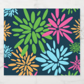 抽象芸術カラフル花火花ラベルセット リキュールボトルラベル (シングルラベル)