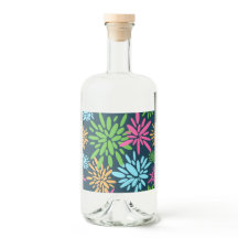 抽象芸術カラフル花火花ラベルセット