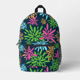 抽象芸術カラフル花火花リュックサック プリントバックパック