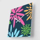 抽象芸術カラフル花火花壁時計 スクエア壁時計 (傾斜)