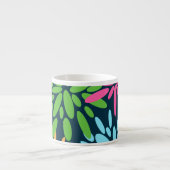 抽象芸術カラフル花火花専門マグカップ エスプレッソカップ (正面)