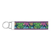 抽象芸術カラフル花火花手首キーチェーン リストバンドキーホルダー (鍵左)