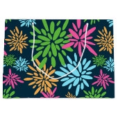 抽象芸術カラフル花火花抱き枕 ラージペーパーバッグ (正面)