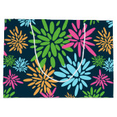 抽象芸術カラフル花火花抱き枕 ラージペーパーバッグ (裏面)