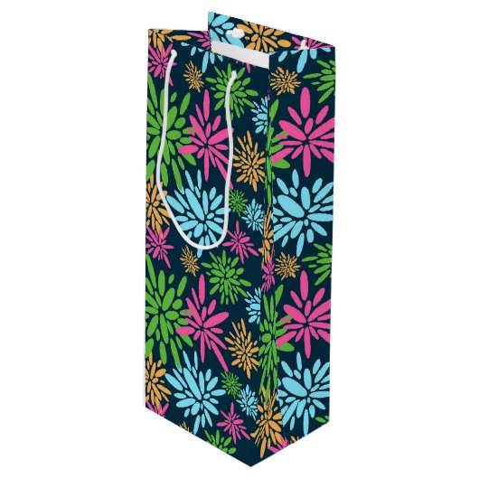 抽象芸術カラフル花火花抱き枕 ワインギフトバッグ (正面アングル)