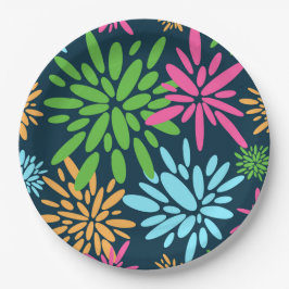 抽象芸術カラフル花火花紙プレート ペーパープレート