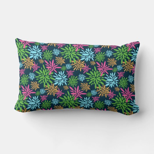 抽象芸術カラフル花火花装飾用クッション ランバークッション (裏面)