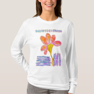 抽象芸術カラフル花着用芸術 Tシャツ