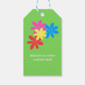 抽象芸術カラフル花緑ブルーピンクレッド名 ギフトタグ (裏面)