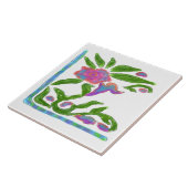 抽象芸術カラフル花 タイル (側面)