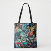 抽象芸術カラフル花 トートバッグ (正面)