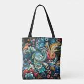 抽象芸術カラフル花 トートバッグ (裏面)