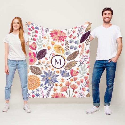 抽象芸術カラフル花 フリースブランケット (インサイチュ)