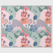 抽象芸術カラフル花 ラッピングペーパー (フラット)