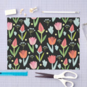 抽象芸術カラフル花 薄葉紙 (クラフト)