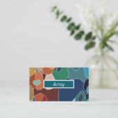 抽象芸術カラフル芸術的アート 名刺 (スタンド正面)