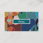 抽象芸術カラフル芸術的アート 名刺 (正面)