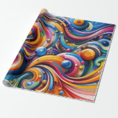抽象芸術カラフル芸術 ラッピングペーパー (アンロールド)