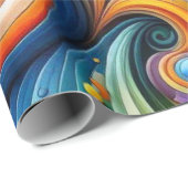 抽象芸術カラフル芸術 ラッピングペーパー (ロールコーナー)