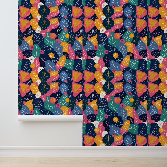 抽象芸術カラフル葉及び花柄 壁紙 (アプリケーション)