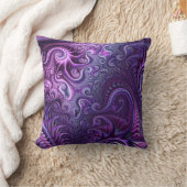 抽象芸術カラフル薄紫とバイオレット緩和曲線パターン クッション (ブランケット)
