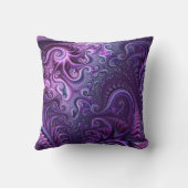抽象芸術カラフル薄紫とバイオレット緩和曲線パターン クッション (裏面)