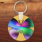 抽象芸術カラフル蝶 キーホルダー (正面)