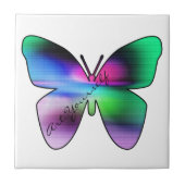 抽象芸術カラフル蝶 タイル (正面)