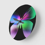 抽象芸術カラフル蝶 ラウンド壁時計 (傾斜)