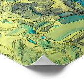 抽象芸術カラフル表現主義アートグリーンアーカイブ ポスター (角)