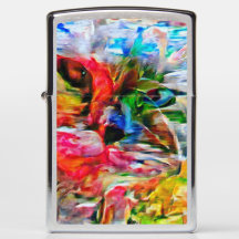 抽象芸術カラフル表現主義キャットアートプリント»