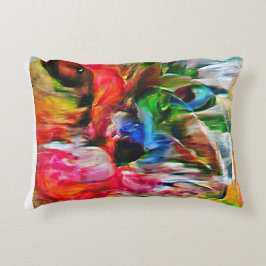 抽象芸術カラフル表現主義キャットアートプリント» アクセントクッション