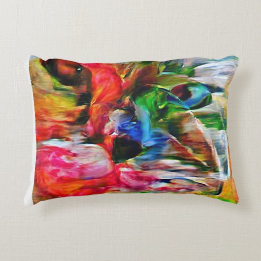 抽象芸術カラフル表現主義キャットアートプリント» アクセントクッション (正面)