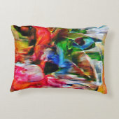 抽象芸術カラフル表現主義キャットアートプリント» アクセントクッション (裏面)