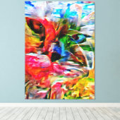 抽象芸術カラフル表現主義キャットアートプリント» キャンバスプリント (インサイチュ (ウッドフロア))