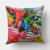 抽象芸術カラフル表現主義キャットアートプリント» クッション (裏面)