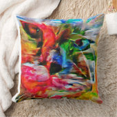 抽象芸術カラフル表現主義キャットアートプリント» クッション (ブランケット)