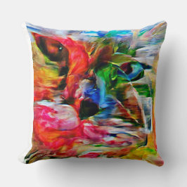 抽象芸術カラフル表現主義キャットアートプリント» クッション