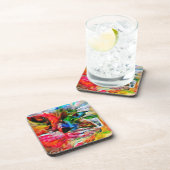 抽象芸術カラフル表現主義キャットアートプリント» コースター (右側)