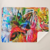 抽象芸術カラフル表現主義キャットアートプリント» シェルパブランケット (正面(横))