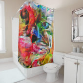 抽象芸術カラフル表現主義キャットアートプリント» シャワーカーテン (インサイチュ)
