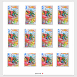 抽象芸術カラフル表現主義キャットアートプリント» シール