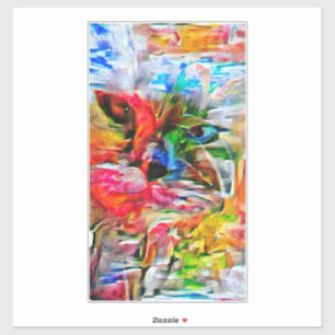 抽象芸術カラフル表現主義キャットアートプリント» シール