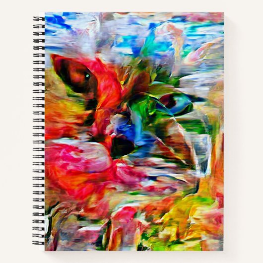 抽象芸術カラフル表現主義キャットアートプリント» ノートブック (正面)